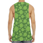 Green Shamrock Plaid Pattern Print Men's Muscle Tank Top