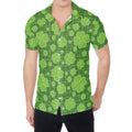 Green Shamrock Plaid Pattern Print Men's Shirt