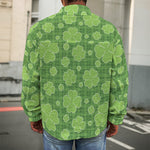 Green Shamrock Plaid Pattern Print Men's Shirt Jacket