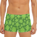 Green Shamrock Plaid Pattern Print Men's Short Boxer Briefs