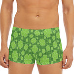 Green Shamrock Plaid Pattern Print Men's Short Boxer Briefs
