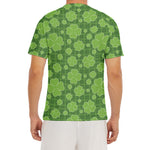 Green Shamrock Plaid Pattern Print Men's Short Sleeve Rash Guard