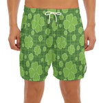 Green Shamrock Plaid Pattern Print Men's Split Running Shorts