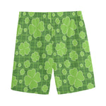 Green Shamrock Plaid Pattern Print Men's Sports Shorts