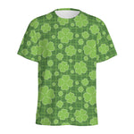 Green Shamrock Plaid Pattern Print Men's Sports T-Shirt