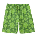 Green Shamrock Plaid Pattern Print Men's Swim Trunks