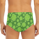 Green Shamrock Plaid Pattern Print Men's Triangle Swim Briefs