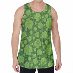 Green Shamrock Plaid Pattern Print Men's Velvet Tank Top