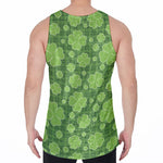 Green Shamrock Plaid Pattern Print Men's Velvet Tank Top