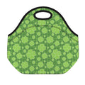 Green Shamrock Plaid Pattern Print Neoprene Lunch Bag