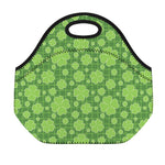 Green Shamrock Plaid Pattern Print Neoprene Lunch Bag