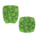 Green Shamrock Plaid Pattern Print Office Chair Cover