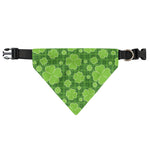 Green Shamrock Plaid Pattern Print Over The Collar Dog Bandana