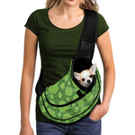 Green Shamrock Plaid Pattern Print Pet Sling Carrier