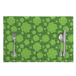 Green Shamrock Plaid Pattern Print Placemat