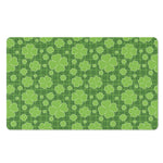 Green Shamrock Plaid Pattern Print Polyester Doormat