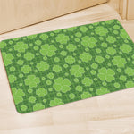 Green Shamrock Plaid Pattern Print Polyester Doormat