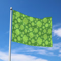 Green Shamrock Plaid Pattern Print Polyester Flag