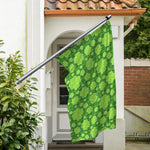 Green Shamrock Plaid Pattern Print Polyester Flag