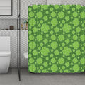 Green Shamrock Plaid Pattern Print Polyester Shower Curtain
