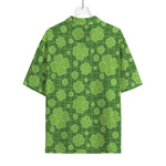 Green Shamrock Plaid Pattern Print Rayon Hawaiian Shirt