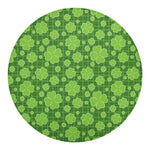 Green Shamrock Plaid Pattern Print Round Blanket