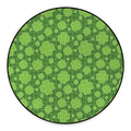 Green Shamrock Plaid Pattern Print Round Floor Mat