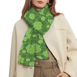 Green Shamrock Plaid Pattern Print Scarf