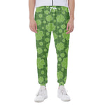 Green Shamrock Plaid Pattern Print Scuba Joggers