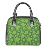 Green Shamrock Plaid Pattern Print Shoulder Handbag