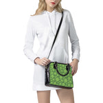 Green Shamrock Plaid Pattern Print Shoulder Handbag