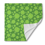 Green Shamrock Plaid Pattern Print Silk Bandana