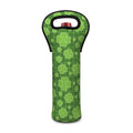 Green Shamrock Plaid Pattern Print Single Neoprene Wine Tote