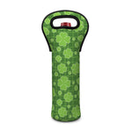 Green Shamrock Plaid Pattern Print Single Neoprene Wine Tote