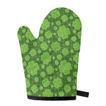 Green Shamrock Plaid Pattern Print Single Oven Mitt