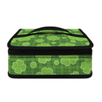 Green Shamrock Plaid Pattern Print Small Lunch Bag