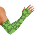 Green Shamrock Plaid Pattern Print Sun Protection Arm Sleeves
