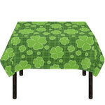 Green Shamrock Plaid Pattern Print Tablecloth