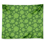 Green Shamrock Plaid Pattern Print Tapestry