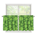 Green Shamrock Plaid Pattern Print Tier Curtains