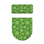 Green Shamrock Plaid Pattern Print Toilet Lid And Tank Cover Set