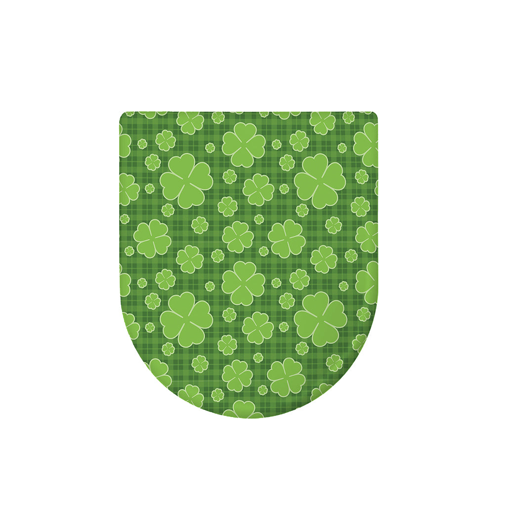Green Shamrock Plaid Pattern Print Toilet Lid Cover