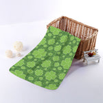 Green Shamrock Plaid Pattern Print Towel