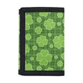Green Shamrock Plaid Pattern Print Trifold Wallet