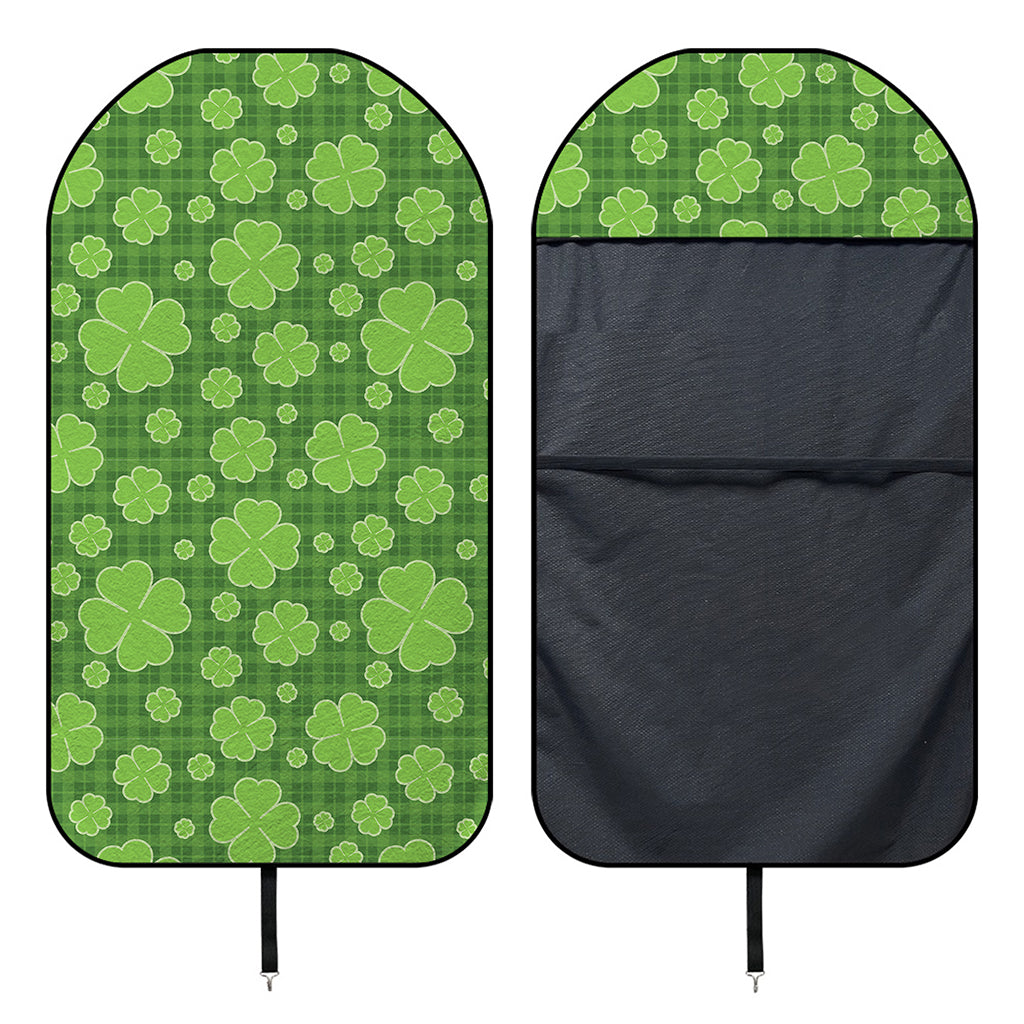 Green Shamrock Plaid Pattern Print Waterproof Car Seat Cover