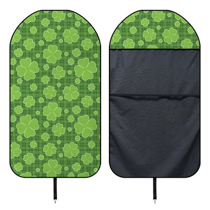 Green Shamrock Plaid Pattern Print Waterproof Car Seat Cover