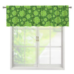 Green Shamrock Plaid Pattern Print Window Valance