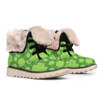 Green Shamrock Plaid Pattern Print Winter Boots