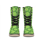 Green Shamrock Plaid Pattern Print Winter Boots