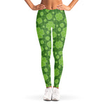 Green Shamrock Plaid Pattern Print Women's Leggings